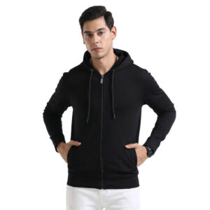 Full Zipper Jacket with Hood (JAC 6) - Black