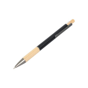 Fuzo Canetal Metal Pen with Bamboo Grip - Black