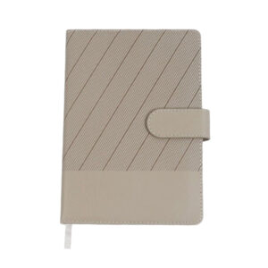 Fuzo The Clerk Leatherette Notebook with Magnetic Flap - Beige