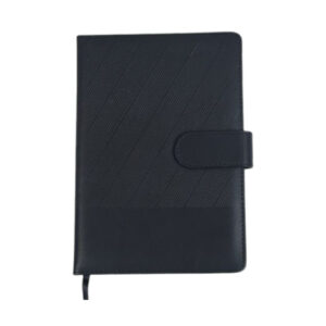 Fuzo The Clerk Leatherette Notebook with Magnetic Flap - Black