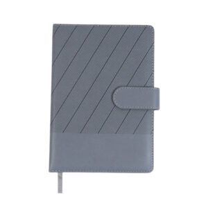 Fuzo The Clerk Leatherette Notebook with Magnetic Flap - Grey