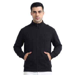 HighNeck Sweat Shirt Fabric Rich cotton - Black