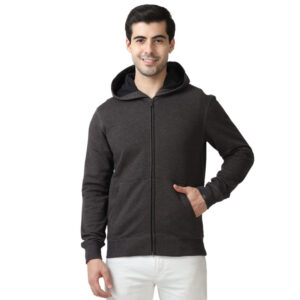 Hoodie Jacket Fabric Rich cotton - Charcoal Grey