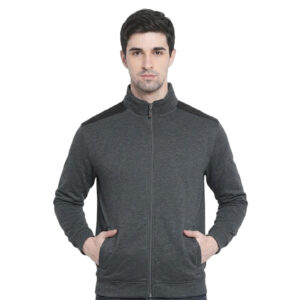 Men_s Interlock Full Zipper Jacket - Grey Melange