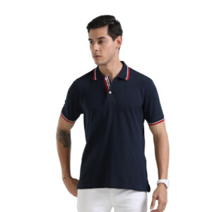 Swiss Military Tipping Polo T-Shirt - Navy