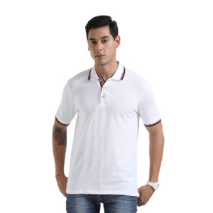 Swiss Military Tipping Polo T-Shirt - White